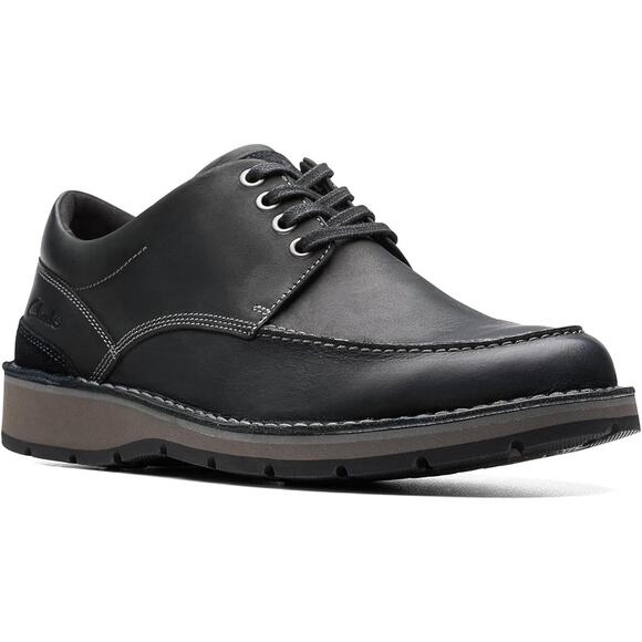 NWT Clarks Men's Gravelle Low Oxford Black Leather 9.5